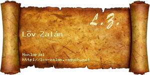 Löv Zalán névjegykártya